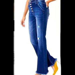 Raw Hem KanCan Bell Bottom Jeans.